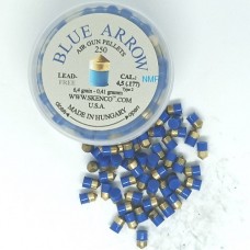 Skenco Blue Arrow Pellets .177 calibre 4.5 mm 6.4 grains lead free tub of 250 for airguns with short rotary magazines